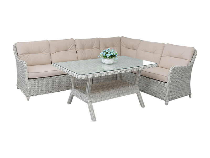 Rattan yemek seti kanepe, dış mekan mobilyaları yqr-495b