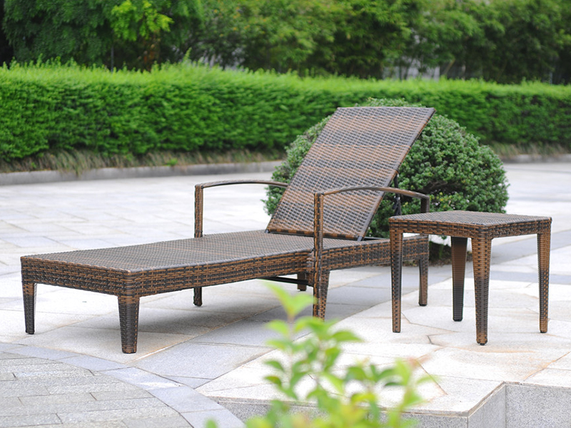 Açık Rattan Salonu, Alüminyum Rattan Geri Yatağı, Rattan Daybed YQ-RB-409