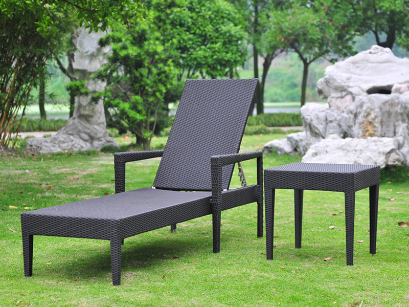 Alüminyum Rattan Salonu, Açık El Dokuma Daybed, Sentetik Rattan Yatak YQ-RB-416