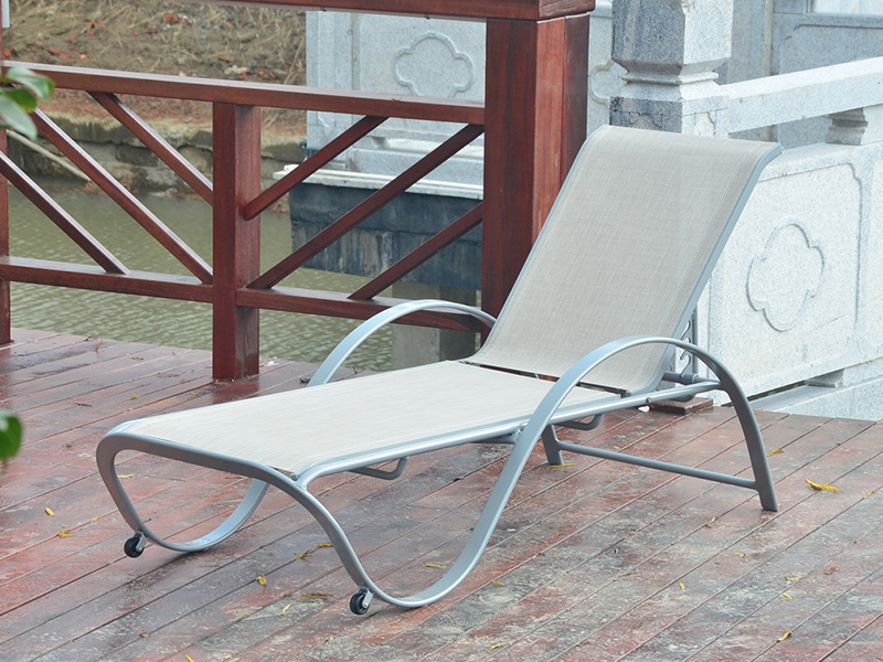Açık Sun Lounge, Alüminyum Sling Sun Lounger, Yatan Plaj Sun Lounger YQ-TB-431B