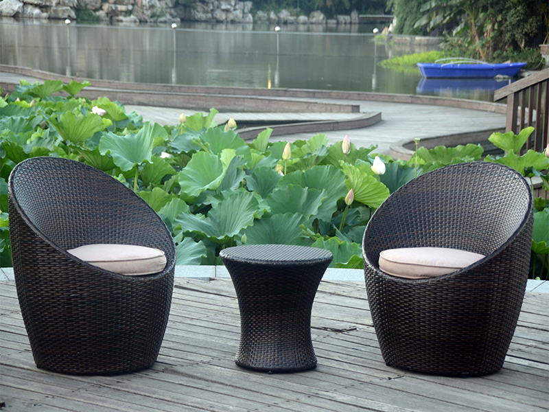 3pcs balkon kanepe, veranda öğesi rattan seti yqr-091