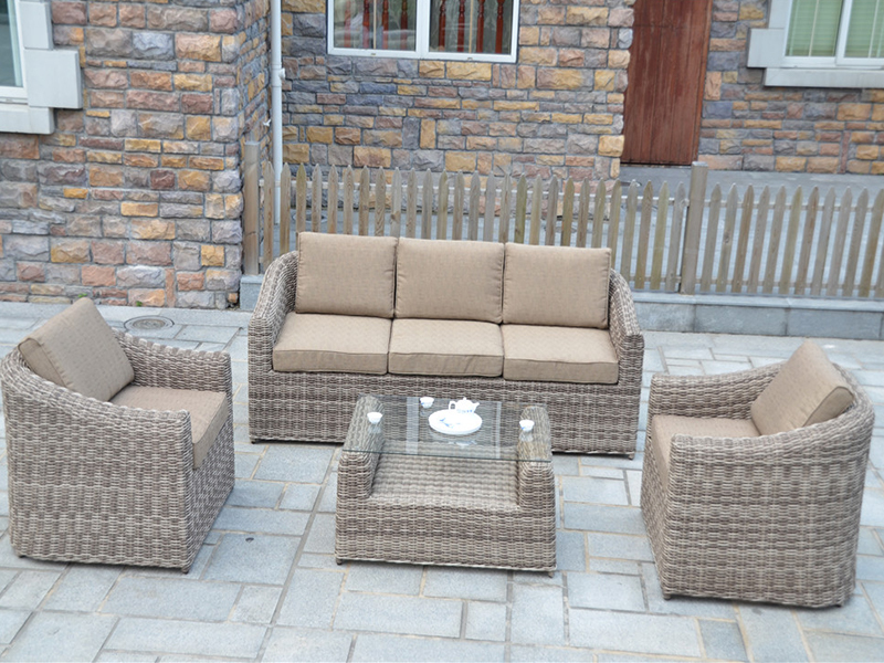 Rattan Kanepe Seti, 4pcs alüminyum kanepe seti YQR-418-2